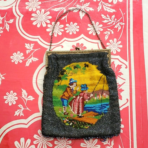 1920's microbead purse Antique Vintage